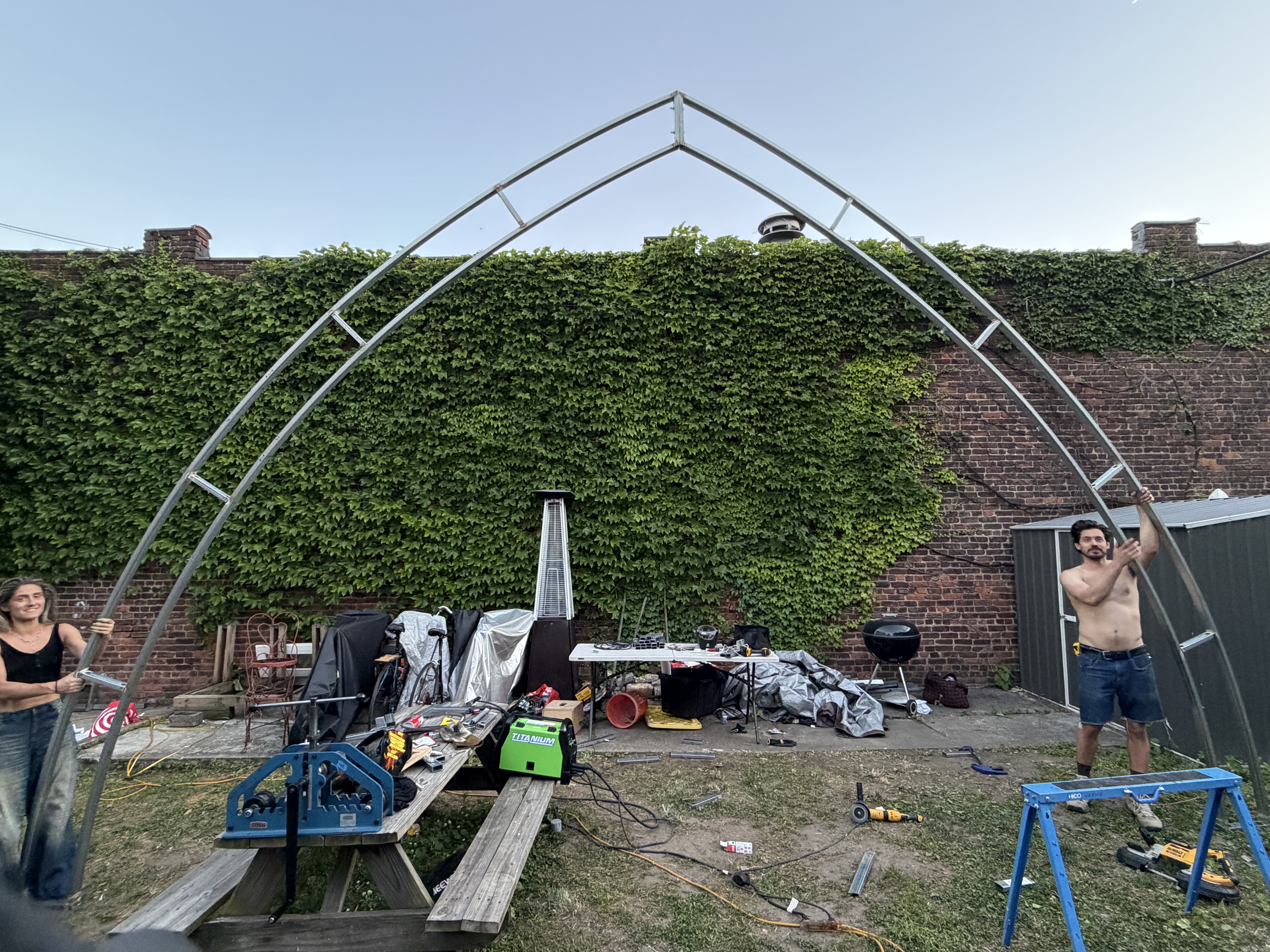 The Gothic Folly — arch frame construction in progress